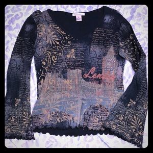 London/Big Ben, flared long sleeve